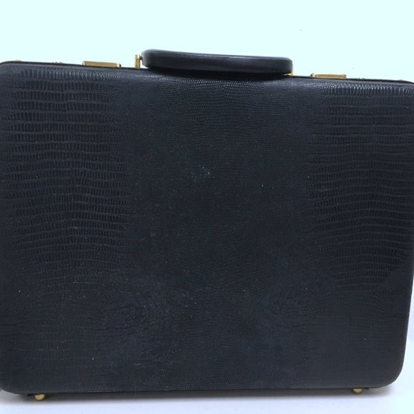 Amniet crocodile belly leather black briefcase attache case New Opus - Picture 5 of 16